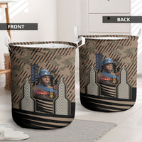 Freddie Stowers African American Laundry Basket Medal Of Honor Red Hand - Military Camouflage Striped World War I