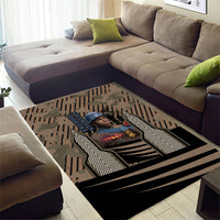Freddie Stowers African American Area Rug Medal Of Honor Red Hand - Military Camouflage Striped World War I