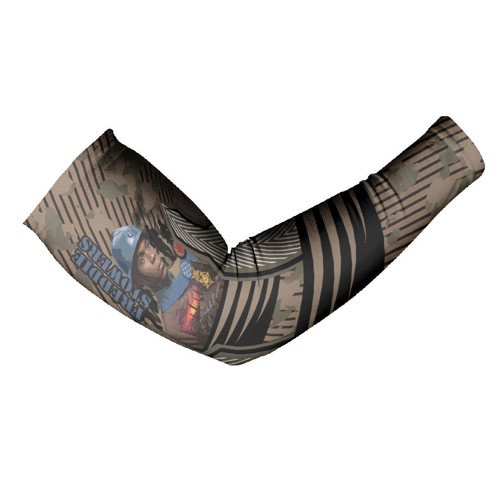 Freddie Stowers African American Arm Sleeves Medal Of Honor Red Hand - Military Camouflage Striped World War I