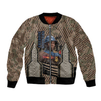 Freddie Stowers African American Bomber Jacket Medal Of Honor Red Hand - Military Camouflage Striped World War I