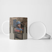 Freddie Stowers African American Ceramic Mug Medal Of Honor Red Hand - Military Camouflage Striped World War I