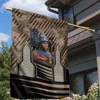 Freddie Stowers African American Garden Flag Medal Of Honor Red Hand - Military Camouflage Striped World War I