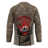 Freddie Stowers African American Hockey Jersey Medal Of Honor Red Hand - Military Camouflage Striped World War I
