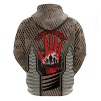 Freddie Stowers African American Hoodie Medal Of Honor Red Hand - Military Camouflage Striped World War I