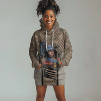 Freddie Stowers African American Hoodie Dress Medal Of Honor Red Hand - Military Camouflage Striped World War I