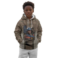 Freddie Stowers African American Kid Hoodie Medal Of Honor Red Hand - Military Camouflage Striped World War I