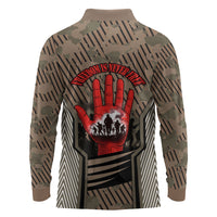 Freddie Stowers African American Long Sleeve Polo Shirt Medal Of Honor Red Hand - Military Camouflage Striped World War I