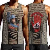 Freddie Stowers African American Men Tank Top Medal Of Honor Red Hand - Military Camouflage Striped World War I