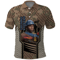 Freddie Stowers African American Polo Shirt Medal Of Honor Red Hand - Military Camouflage Striped World War I