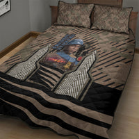Freddie Stowers African American Quilt Bed Set Medal Of Honor Red Hand - Military Camouflage Striped World War I