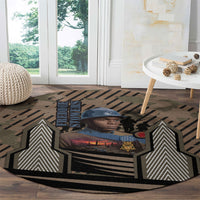 Freddie Stowers African American Round Carpet Medal Of Honor Red Hand - Military Camouflage Striped World War I