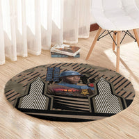 Freddie Stowers African American Round Carpet Medal Of Honor Red Hand - Military Camouflage Striped World War I