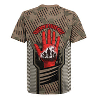 Freddie Stowers African American Rugby Jersey Medal Of Honor Red Hand - Military Camouflage Striped World War I