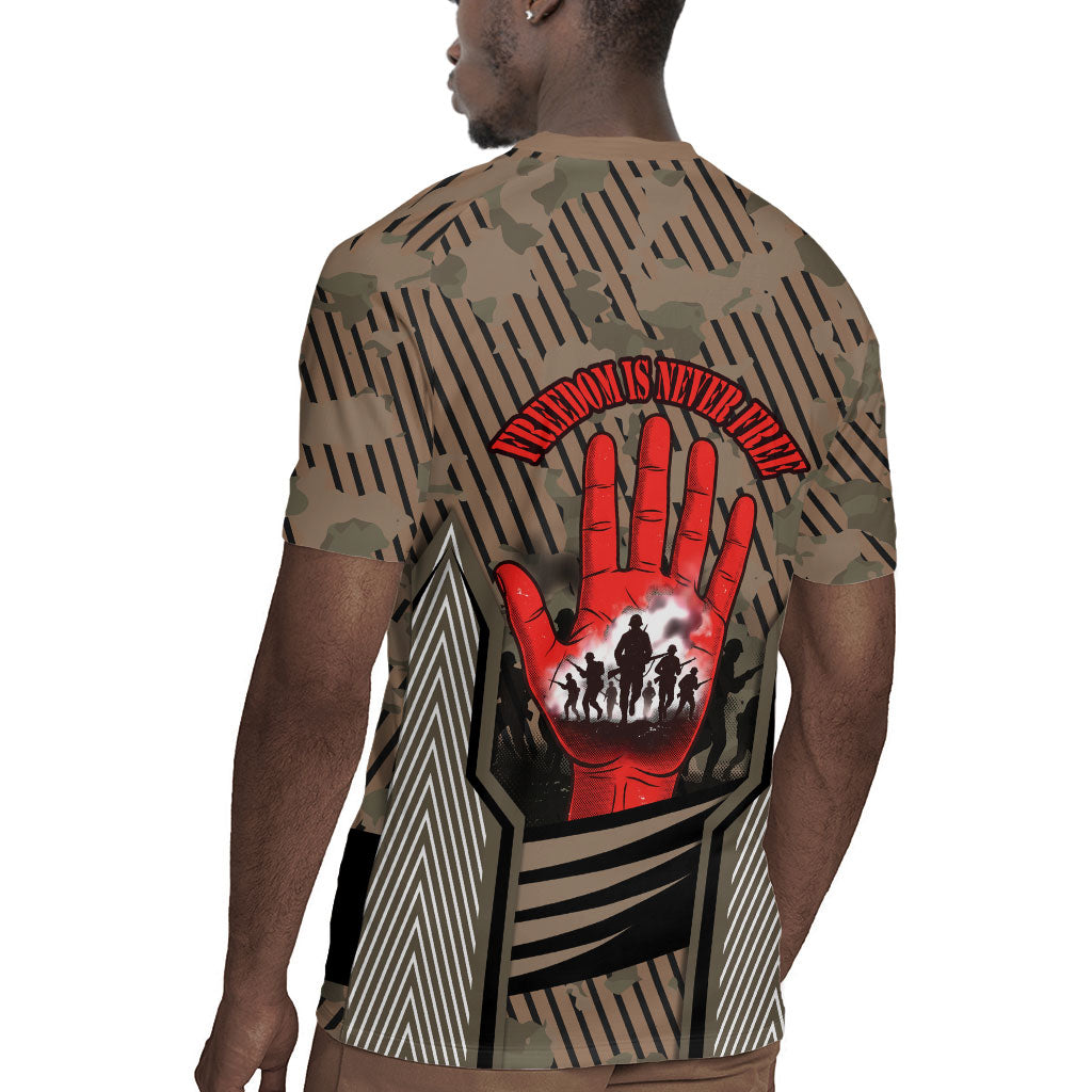 Freddie Stowers African American Rugby Jersey Medal Of Honor Red Hand - Military Camouflage Striped World War I