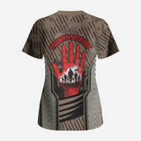 Freddie Stowers African American Scrub Top Medal Of Honor Red Hand - Military Camouflage Striped World War I