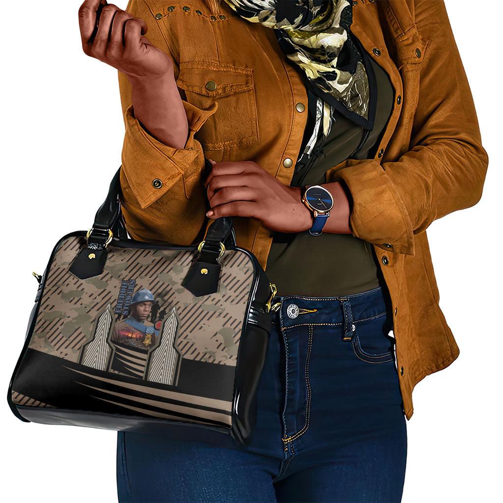 Freddie Stowers African American Shoulder Handbag Medal Of Honor Red Hand - Military Camouflage Striped World War I