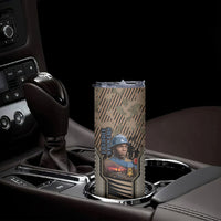 Freddie Stowers African American Skinny Tumbler Medal Of Honor Red Hand - Military Camouflage Striped World War I