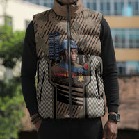Freddie Stowers African American Sleeveless Puffer Jacket Medal Of Honor Red Hand - Military Camouflage Striped World War I