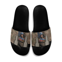 Freddie Stowers African American Slide Sandals Medal Of Honor Red Hand - Military Camouflage Striped World War I