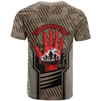 Freddie Stowers African American T shirt Medal Of Honor Red Hand - Military Camouflage Striped World War I