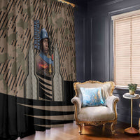 Freddie Stowers African American Window Curtain Medal Of Honor Red Hand - Military Camouflage Striped World War I
