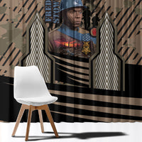Freddie Stowers African American Window Curtain Medal Of Honor Red Hand - Military Camouflage Striped World War I