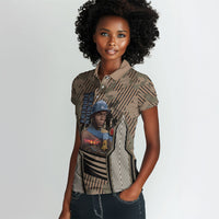 Freddie Stowers African American Women Polo Shirt Medal Of Honor Red Hand - Military Camouflage Striped World War I