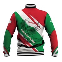 Lebanon Phoenix Baseball Jacket with Cedar Flag Colors and Inspirational Quote