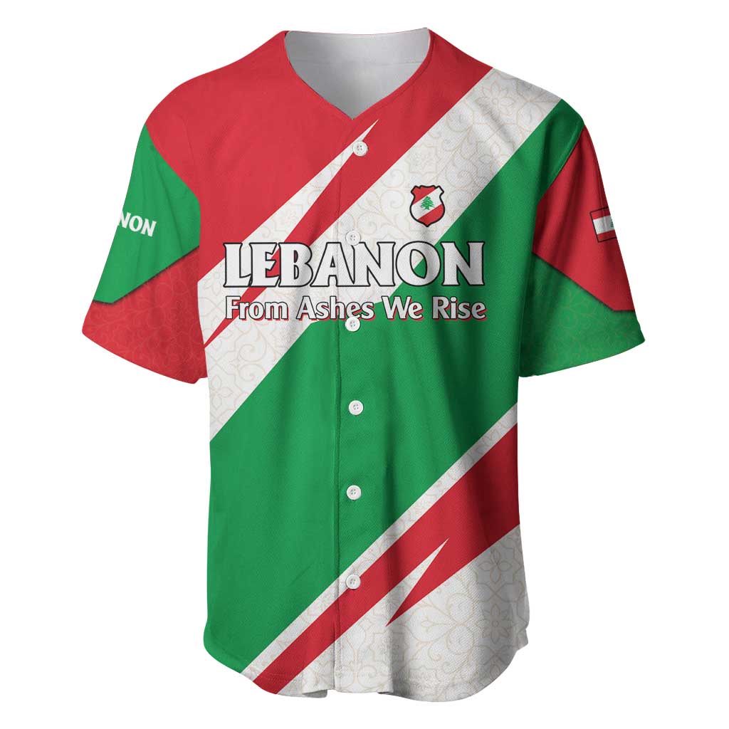 Lebanon Phoenix Baseball Jersey with Cedar Flag Colors and Inspirational Quote