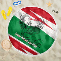 Lebanon Phoenix Beach Blanket with Cedar Flag Colors and Inspirational Quote