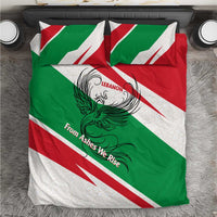 Lebanon Phoenix Bedding Set with Cedar Flag Colors and Inspirational Quote