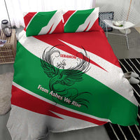 Lebanon Phoenix Bedding Set with Cedar Flag Colors and Inspirational Quote
