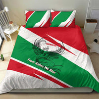 Lebanon Phoenix Bedding Set with Cedar Flag Colors and Inspirational Quote