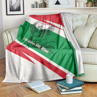 Lebanon Phoenix Blanket with Cedar Flag Colors and Inspirational Quote
