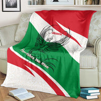 Lebanon Phoenix Blanket with Cedar Flag Colors and Inspirational Quote