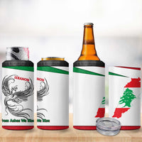 Lebanon Phoenix 4 in 1 Can Cooler Tumbler with Cedar Flag Colors and Inspirational Quote