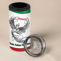 Lebanon Phoenix 4 in 1 Can Cooler Tumbler with Cedar Flag Colors and Inspirational Quote