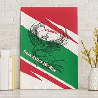 Lebanon Phoenix Canvas Wall Art with Cedar Flag Colors and Inspirational Quote