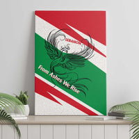Lebanon Phoenix Canvas Wall Art with Cedar Flag Colors and Inspirational Quote