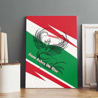 Lebanon Phoenix Canvas Wall Art with Cedar Flag Colors and Inspirational Quote