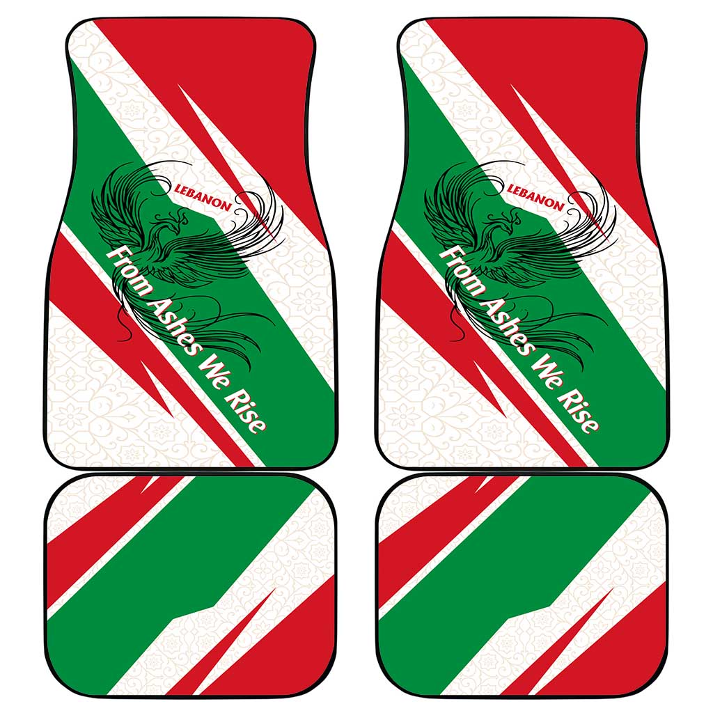 Lebanon Phoenix Car Mats with Cedar Flag Colors and Inspirational Quote