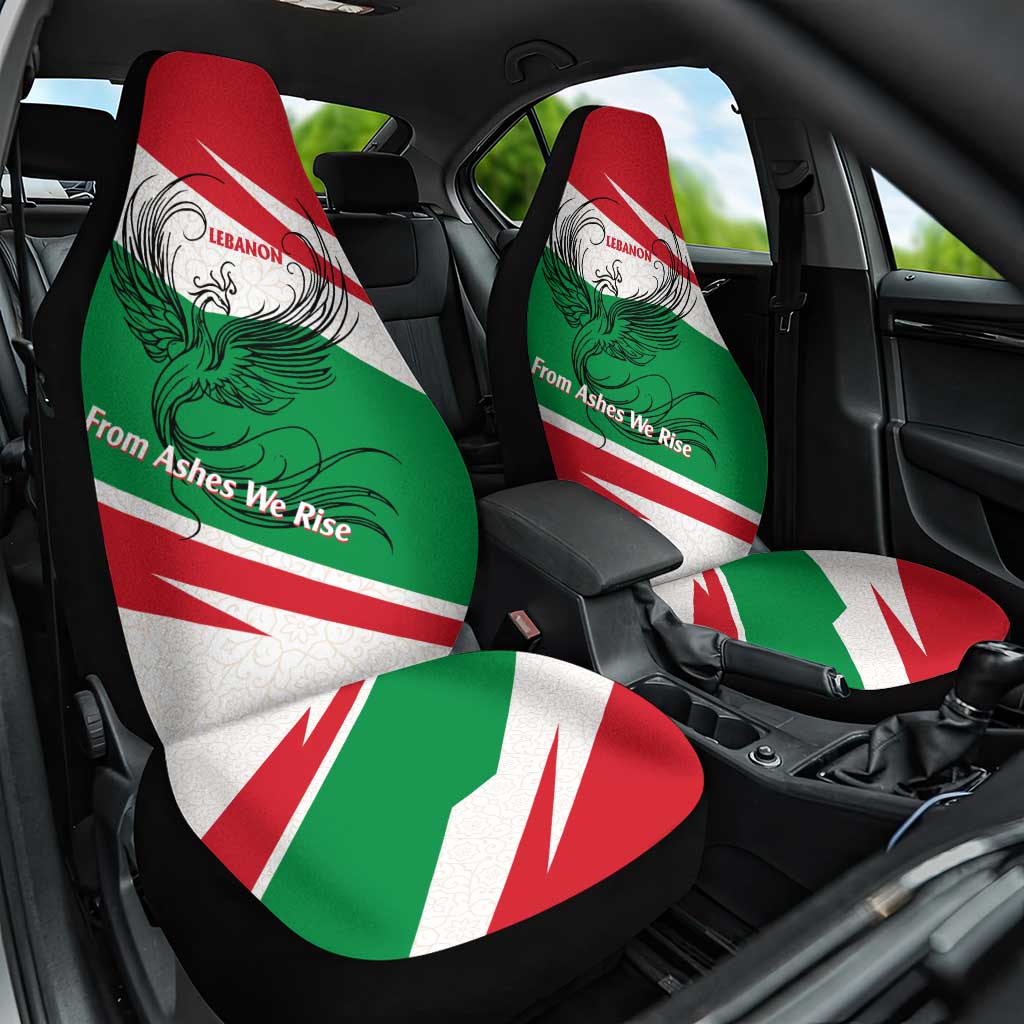 Lebanon Phoenix Car Seat Cover with Cedar Flag Colors and Inspirational Quote