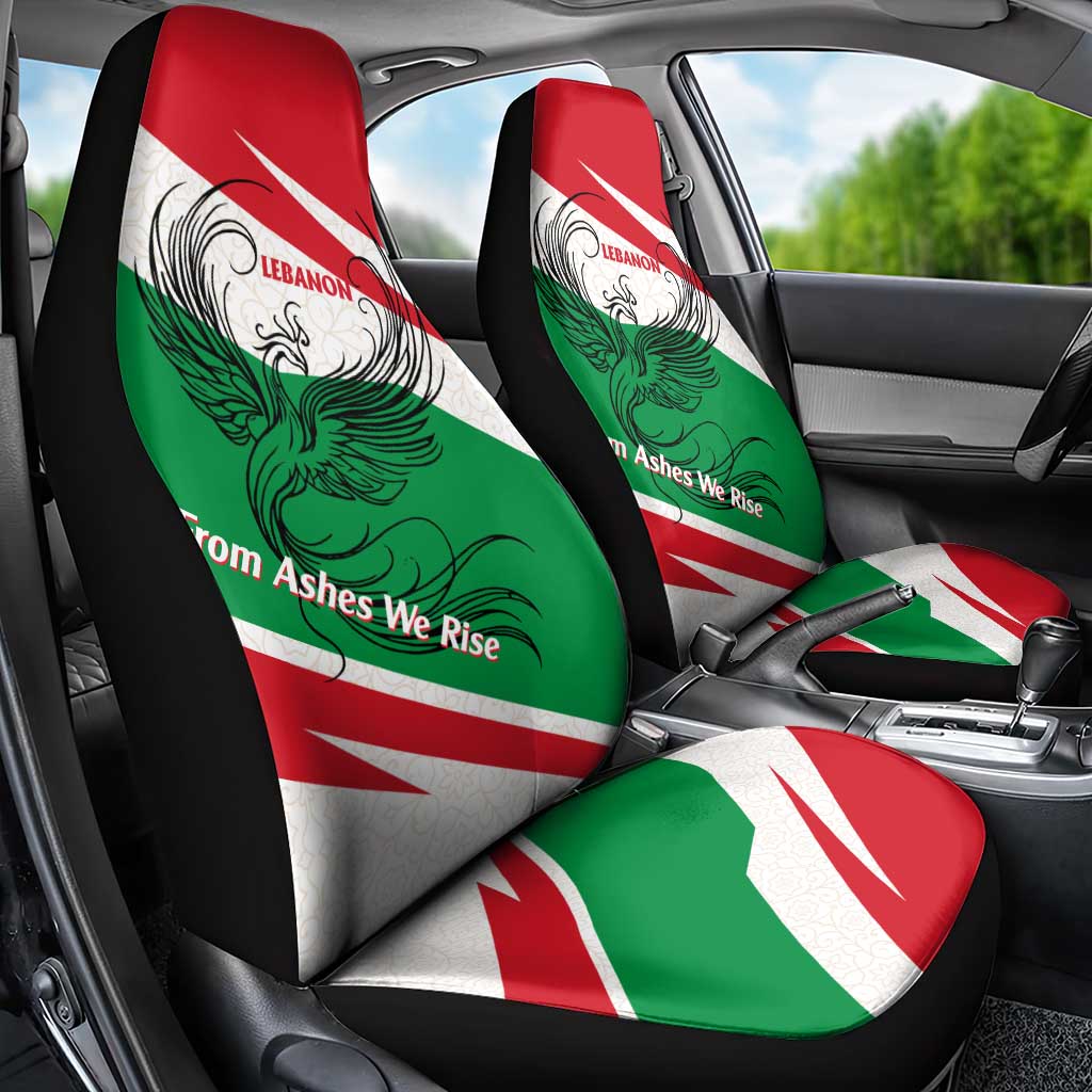 Lebanon Phoenix Car Seat Cover with Cedar Flag Colors and Inspirational Quote