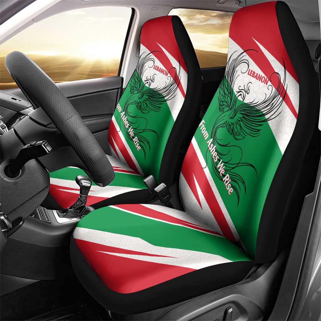 Lebanon Phoenix Car Seat Cover with Cedar Flag Colors and Inspirational Quote