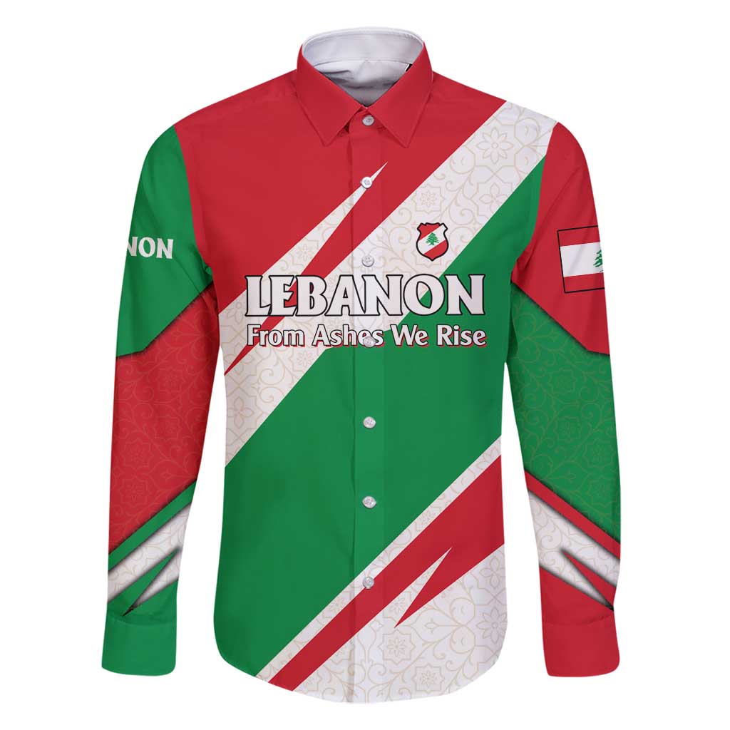 Lebanon Phoenix Family Matching Long Sleeve Bodycon Dress and Hawaiian Shirt with Cedar Flag Colors and Inspirational Quote