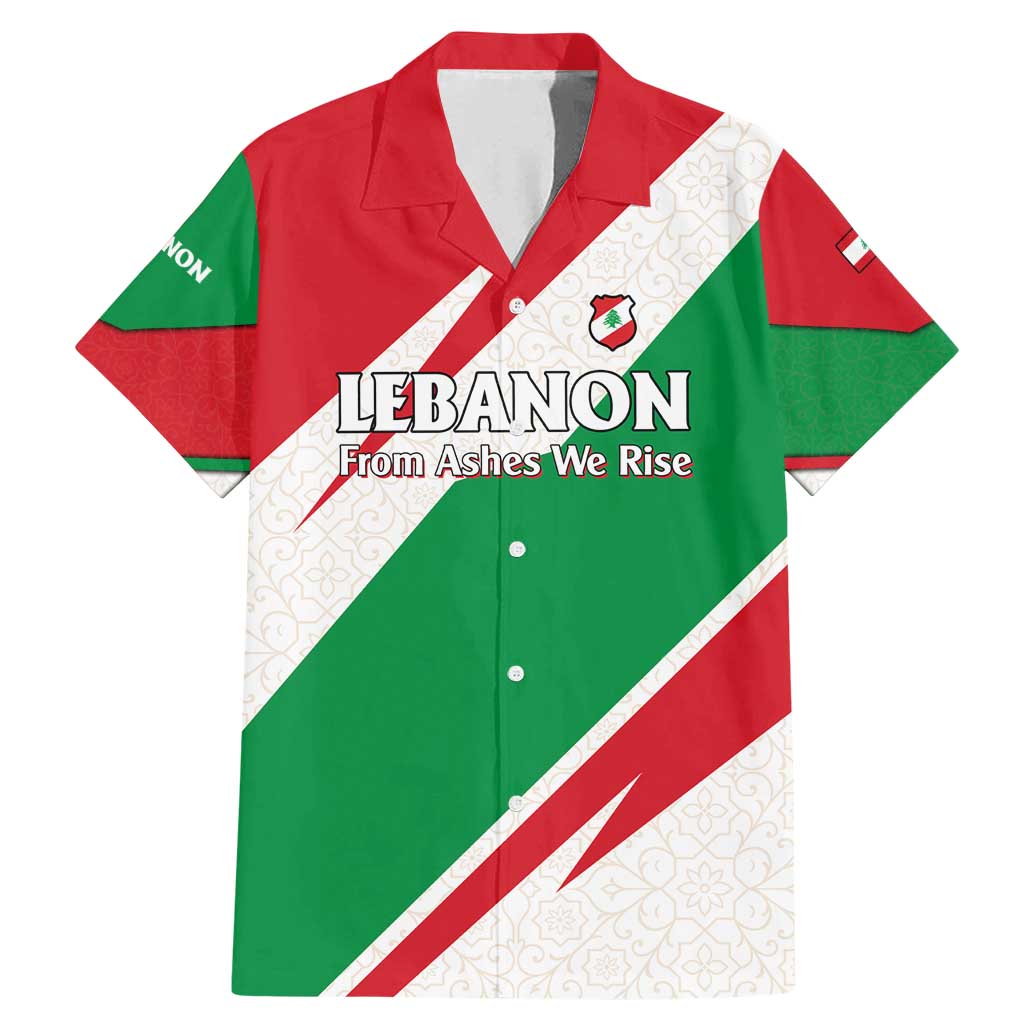Lebanon Phoenix Family Matching Mermaid Dress and Hawaiian Shirt with Cedar Flag Colors and Inspirational Quote