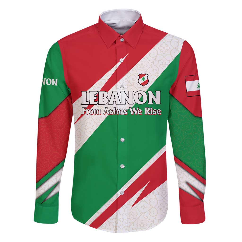 Lebanon Phoenix Family Matching Puletasi and Hawaiian Shirt with Cedar Flag Colors and Inspirational Quote