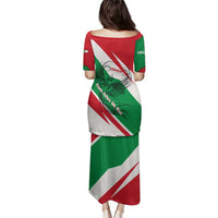 Lebanon Phoenix Family Matching Puletasi and Hawaiian Shirt with Cedar Flag Colors and Inspirational Quote