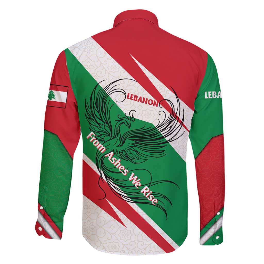 Lebanon Phoenix Family Matching Short Sleeve Bodycon Dress and Hawaiian Shirt with Cedar Flag Colors and Inspirational Quote