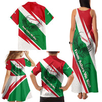 Lebanon Phoenix Family Matching Tank Maxi Dress and Hawaiian Shirt with Cedar Flag Colors and Inspirational Quote